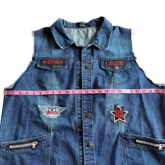 Custom Denim Vest 2XL Agnes Orindo with Rock ‘n Role Patches one of a kind - Picture 3 of 15
